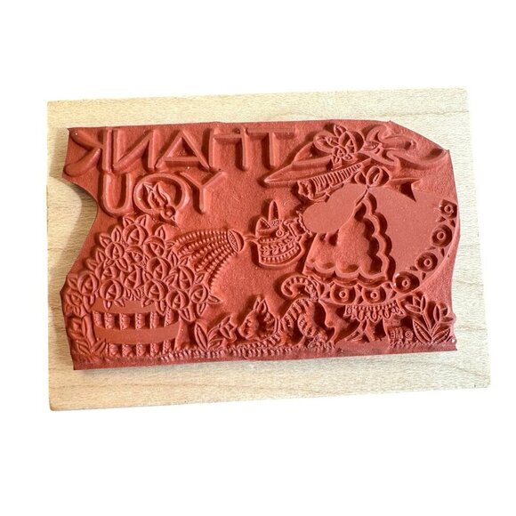 Mary Engelbreit Rubber Stamp Watering The Roses Thank You Mounted Wooden 581H - Picture 2 of 7